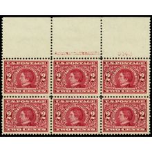 370, Mint NH VF 2¢ Top Plate Block of Six Stamps * Stuart Katz