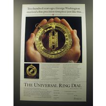 1992 The Franklin Mint Universal Ring Dial Advertisement - Two hundred years ago