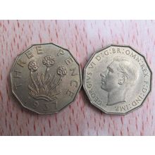 GB 1937 George VI Brass Threepence 3d Coin High Grade AU