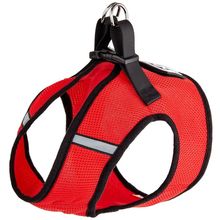 Boston Nylon Mesh Step-In Harness with removable patch Red 32"-36