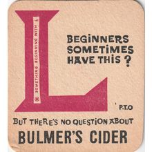 BEER MAT - BULMERS CIDER - THERE'S NO QUESTION - (Cat 0069) - (1963)