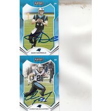 SAM DARNOLD & CHRISTIAN McCAFFREY AUTO 2021 CAROLINA PANTHERS ALL-PRO OFFENSE