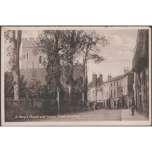 St Mary's Church and Quarry Street, Guildford, Surrey, c.1920s - Postcard