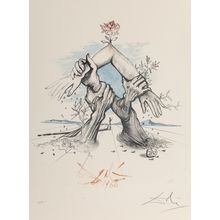 Salvador Dalí (1904-1989). Five Continents, 1966. Poster Canvas Movie Film Print