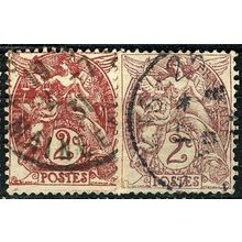 1900 Yvert 108+108b - #3 fine used (o)