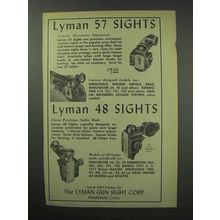 1950 Lyman 57 and 48 Sights Ad