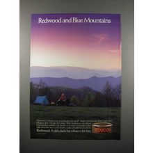 1986 Redwood Snuff Tobacco Ad - Blue Mountains