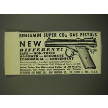1952 Benjamin Air Rifle Super CO2 Gas Pistols Advertisement