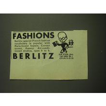 1949 Berlitz School of Language Ad - Fashions