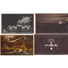 Brighton Aquarium By Night Illuminations Drunk Wonky 4x Antique Postcard s