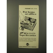 1954 RCA Victor Tape Recorder Ad - For home or office