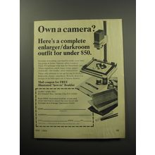 1969 Durst J35 Enlarger Ad - Own a camera?