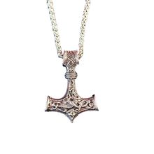 Thor's Hammer Pendant Necklace Steel. Viking Mjollnir 24 inch Chain A59