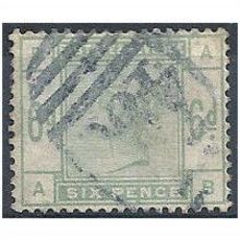 1883 SG194 6d Dull Green Good+ Used Check Letters "AB".
