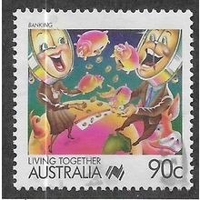AUS 1988 90c 'LIVING TOGETHER - BANKING' FINE USED (EBID67-222)