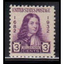 724 3c William Penn Fine MNH O3433