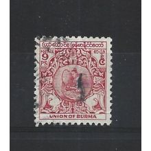 Burma.SG102 9p Girl playing saunggaut (Red).Fine Used.Jul25d