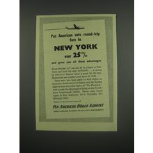 1949 Pan American World Airways Ad - Pan American cuts round-trip fare
