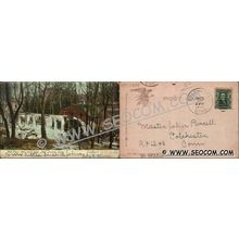 CT New London Postcard Old Town Mill Covered In Ice Built 1650 Undivided B~1948