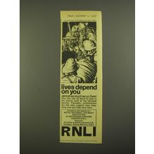 1967 RNLI Royal National Life-Boat Institution Ad - Lives depend on you