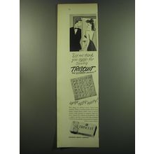 1949 Nabisco Triscuit Biscuit Ad - Let me thank you again for serving Triscuit