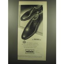 1949 Wallachs Dress Oxford Freeman Shoes Ad - It's a Freeman Shoe