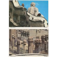Barcelona Gaudi La Padrera Casa Mila 2x Spanish Postcard s