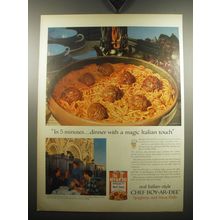 1957 Chef Boy-ar-dee Spaghetti and Meat Balls Ad - In 5 minutes.. dinner