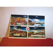 multiview, BY NIGHT, MARGATE, KENT unused postcard by Elgate =