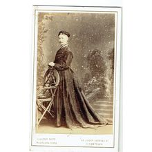 Victorian cdv photo woman standing Kingstown Dublin photographer