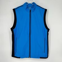 adidas mens golf climaproof full zip vest blue size small
