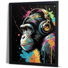Headphone Chimp Street Art Print (2) Poster Canvas Movie Film Print A0 A1 A2 A3