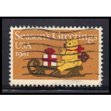 Used 1940 20c 20c Teddy Bear and Sleigh Fine KA7724