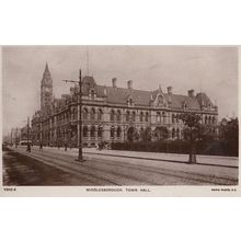 Town Hall Middlesborough Vintage Real Photo Postcard