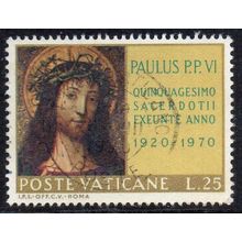 Vatican 1970 50th Anniversary of Ordination of Pope Paul VI 25L Used