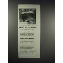 1931 Swiss Federal Railroads Ad - Beauty Joy Happiness