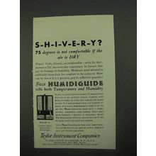 1931 Taylor Instrument Tycos Humidiguide Ad - Shivery