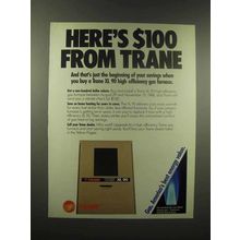 1988 Trane XL 90 High Efficiency Gas Furnace Ad