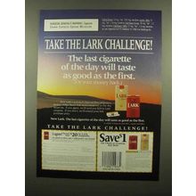 1992 Lark Cigarettes Ad - Take The Lark Challenge