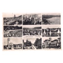 OUCHY-LAUSANNE , SWITZERLAND unused vintage postcard multiview RP #