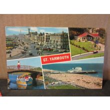 multiview, GREAT YARMOUTH, NORFOLK used postcard by E T W Dennis . 1972 pm #