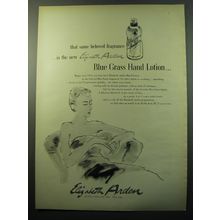 1950 Elizabeth Arden Blue Grass Hand Lotion Ad - that same beloved fragrance