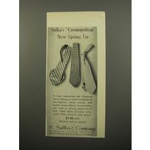 1950 A. Sulka Cosmopolitan Ties Ad - Sulka's Cosmopolitan new spring tie