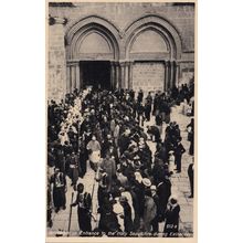 Jerusalem Entrance to the Church of the Holy Sepulchre RPC Postcard