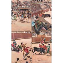 Capro A La Alimon Ovacion Y Oreja 4x Bullfight 1920s Spanish Postcard s