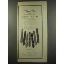1956 Rogers Peet Christian Dior Neckties Advertisement