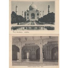 Interior Of Jasmine Tower Agra Taj Mahal 2x India Old Postcard s