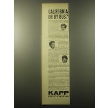 1959 Kapp Records Advertisement - California or by Bus?