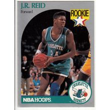 1990-91 Hoops basketball J.R. Reid RC card #57 - Hornets