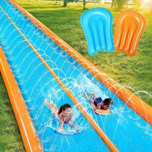 Sloosh Double Lane Water Slide,25Ft X 6Ft Heavy Duty Lawn Water Slip and Slide w